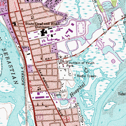 Topographic Map of Fountain of Youth Park, FL