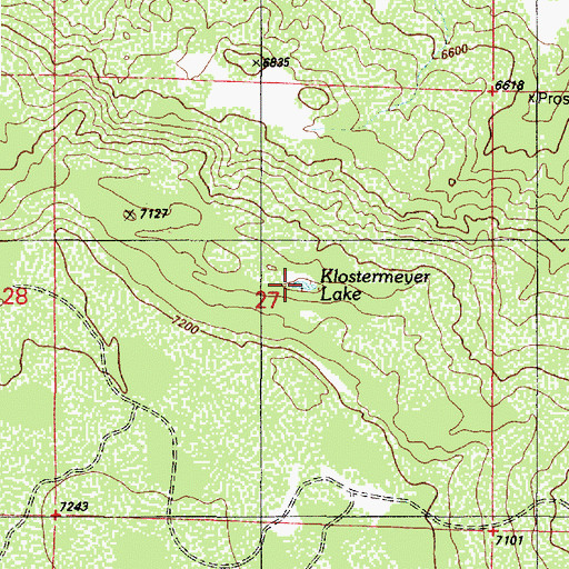 Topographic Map of Klostermeyer Lake, AZ