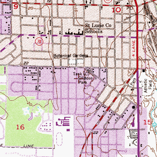 Topographic Map of Glidden Park, FL