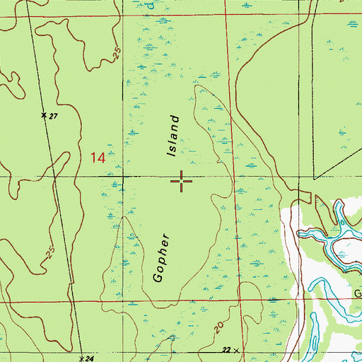 Topographic Map of Gopher Island, FL