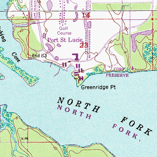 Topographic Map of Greenridge Point, FL
