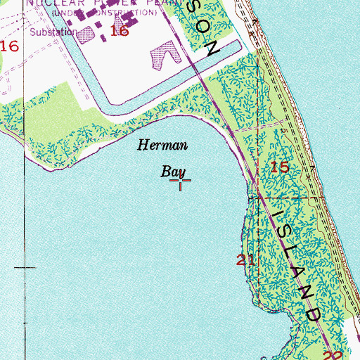 Topographic Map of Herman Bay, FL