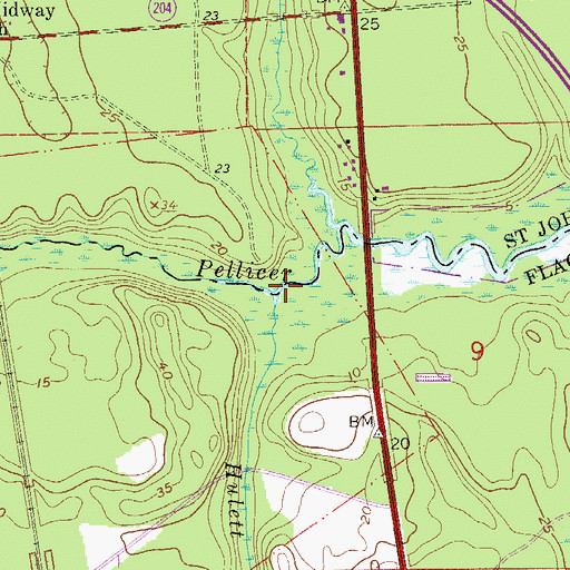 Topographic Map of Hulett Branch, FL