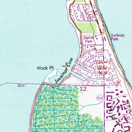 Topographic Map of Jennings Cove, FL