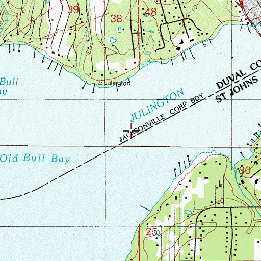 Topographic Map of Julington Creek, FL