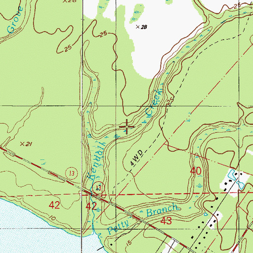 Topographic Map of Kendall Creek, FL