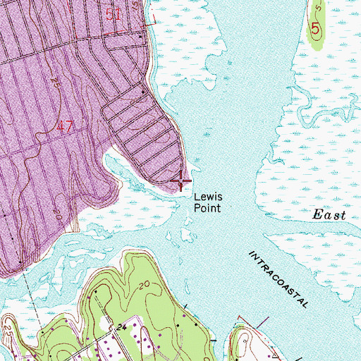 Topographic Map of Lewis Point, FL