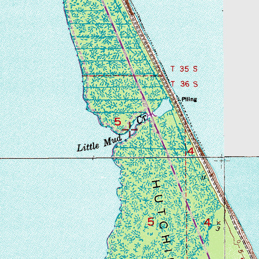 Topographic Map of Little Mud Creek, FL