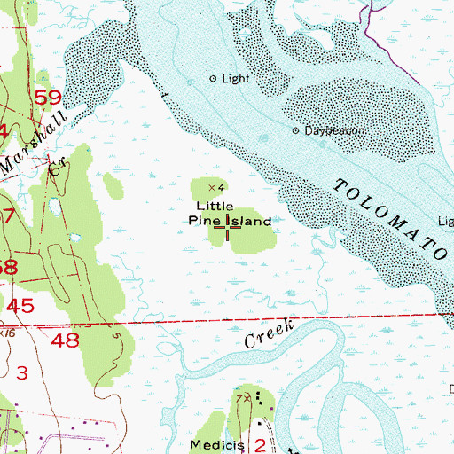 Topographic Map of Little Pine Island, FL