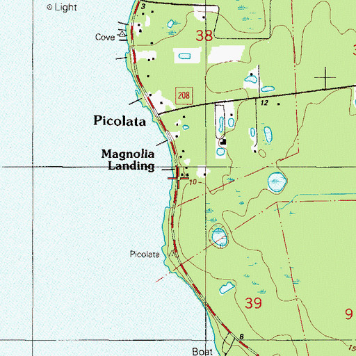 Topographic Map of Magnolia Landing, FL