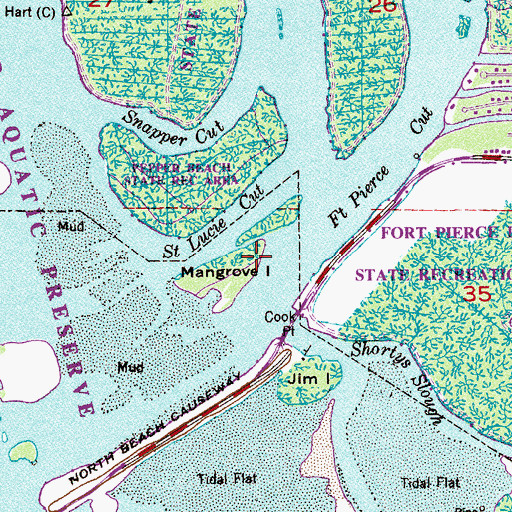 Topographic Map of Mangrove Island, FL