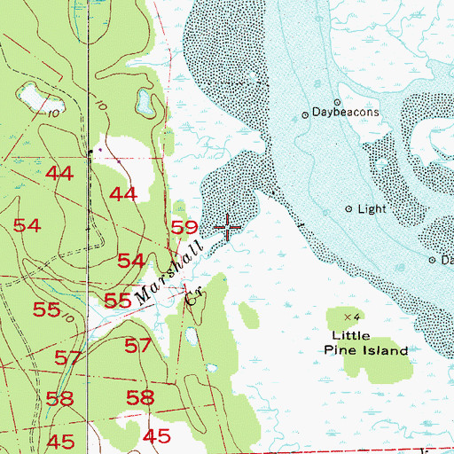 Topographic Map of Marshall Creek, FL
