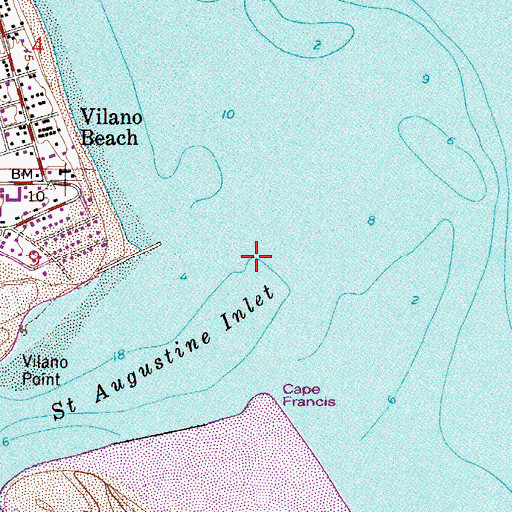 Topographic Map of Matanzas River, FL
