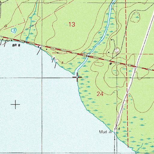 Topographic Map of McCullough Creek, FL