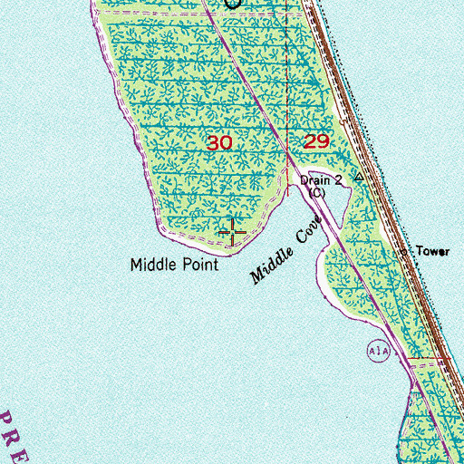 Topographic Map of Middle Point, FL