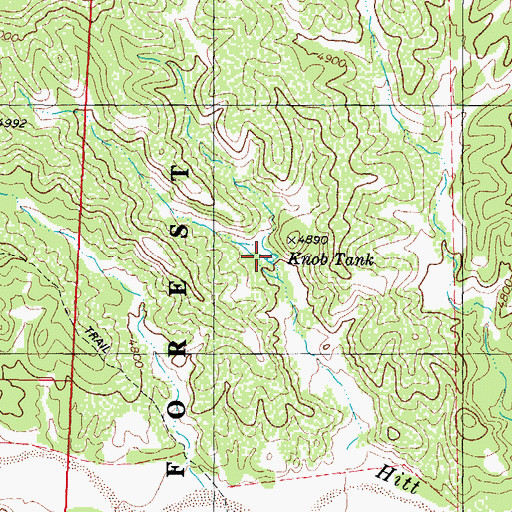 Topographic Map of Knob Tank, AZ