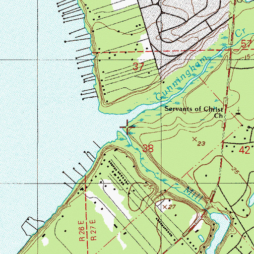 Topographic Map of Mill Creek, FL