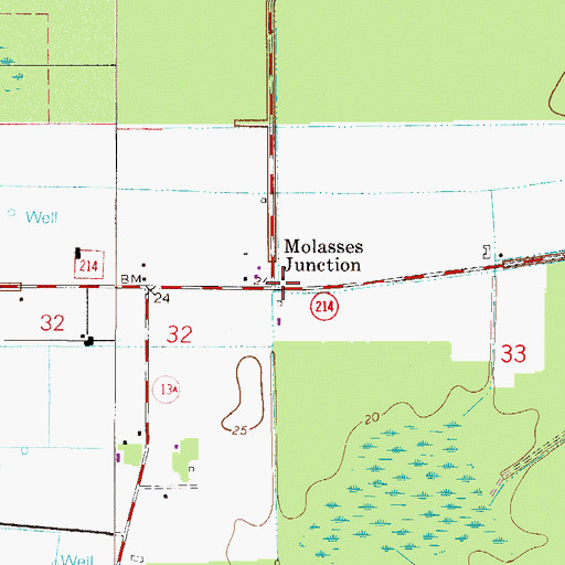Topographic Map of Molasses Junction, FL
