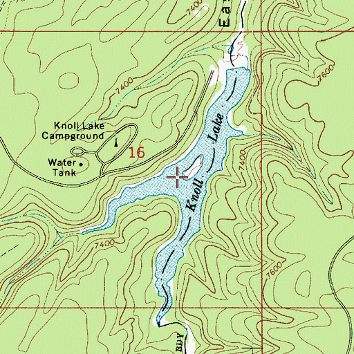 Topographic Map of Knoll Lake, AZ