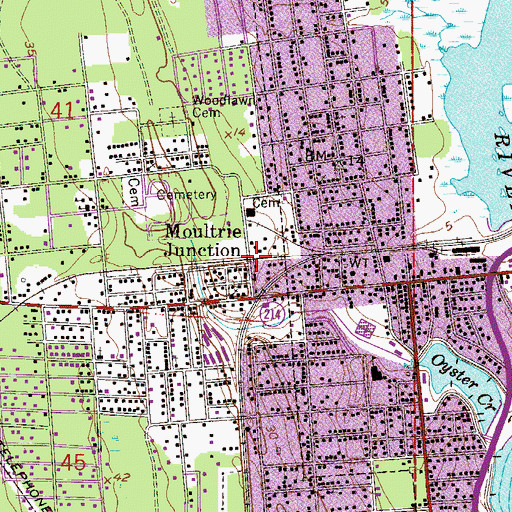 Topographic Map of Moultrie Junction, FL