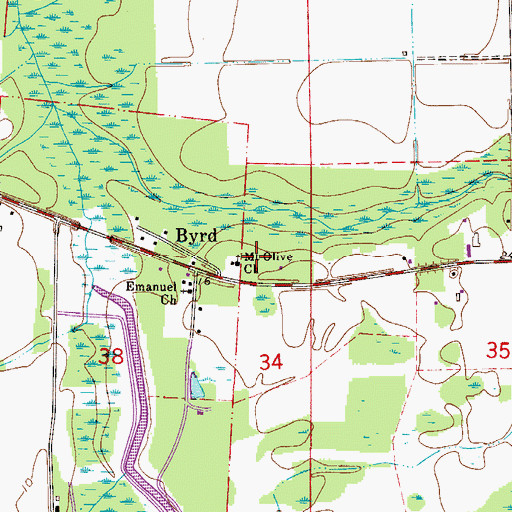 Topographic Map of Mount Olive Church, FL