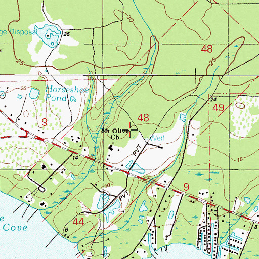Topographic Map of Mount Olive Church, FL