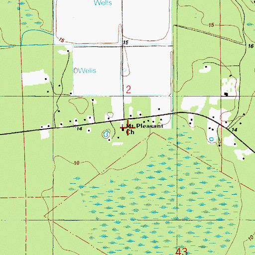 Topographic Map of Mount Pleasant Church, FL