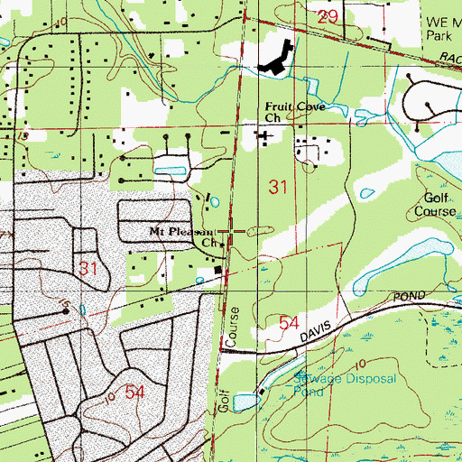 Topographic Map of Mount Pleasant Church, FL
