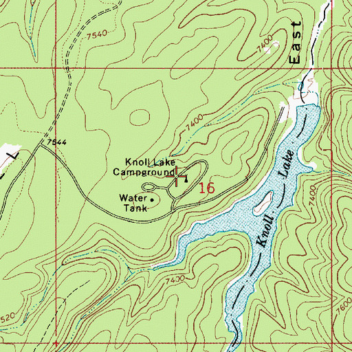 Topographic Map of Knoll Lake Campground, AZ