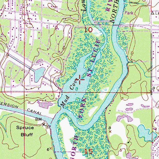 Topographic Map of Mud Cove, FL