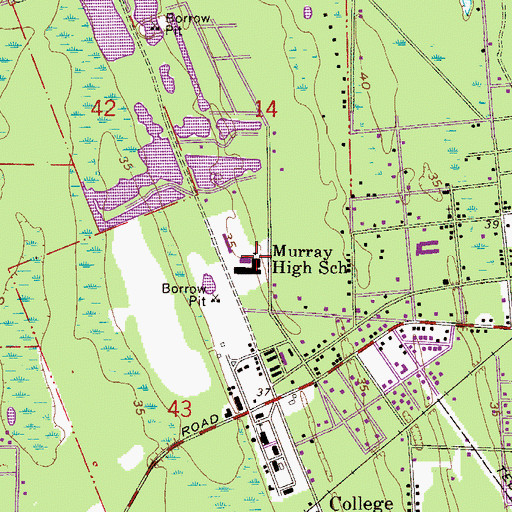 Topographic Map of Murray High School, FL