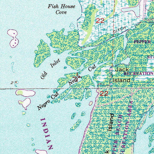 Topographic Map of Negro Cut, FL