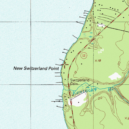 Topographic Map of New Switzerland Point, FL