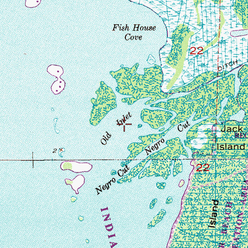 Topographic Map of Old Inlet, FL