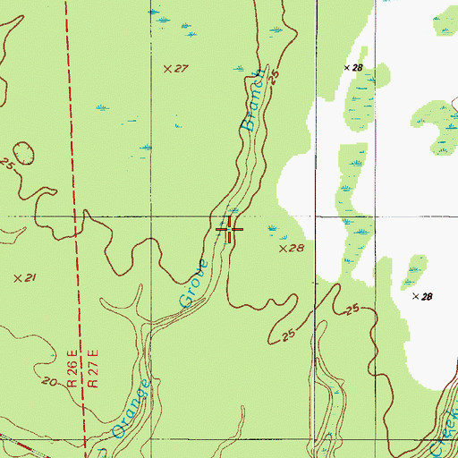 Topographic Map of Orange Grove Branch, FL