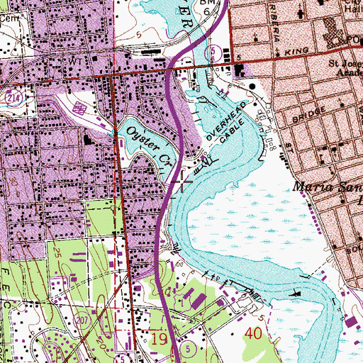 Topographic Map of Oyster Creek, FL