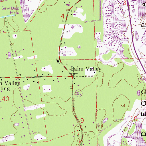 Topographic Map of Palm Valley, FL