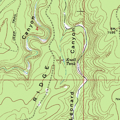 Topographic Map of Knoll Tank, AZ