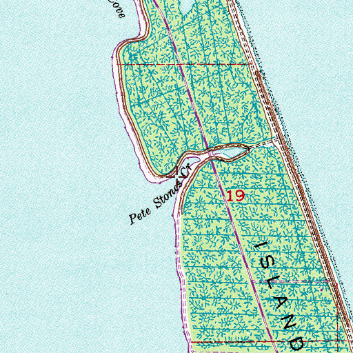 Topographic Map of Pete Stones Creek, FL