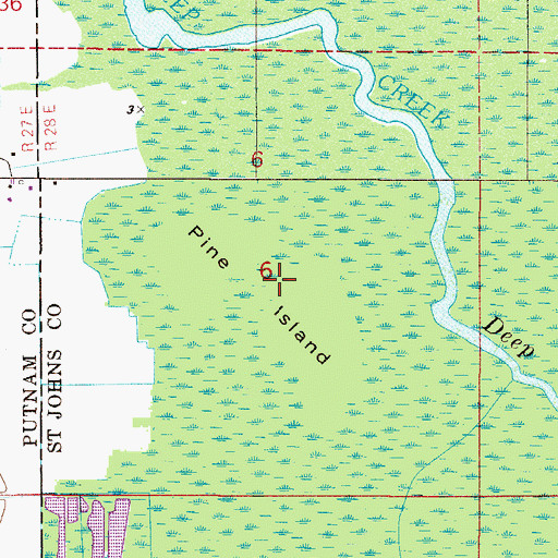 Topographic Map of Pine Island, FL