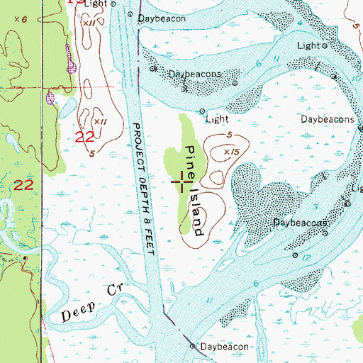Topographic Map of Pine Island, FL