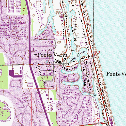 Topographic Map of Ponte Vedra, FL