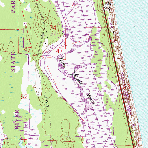 Topographic Map of Lake Ponte Vedra, FL