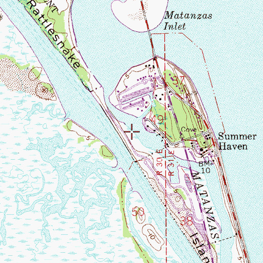 Topographic Map of Rattlesnake Island, FL