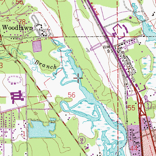 Topographic Map of Red House Branch, FL