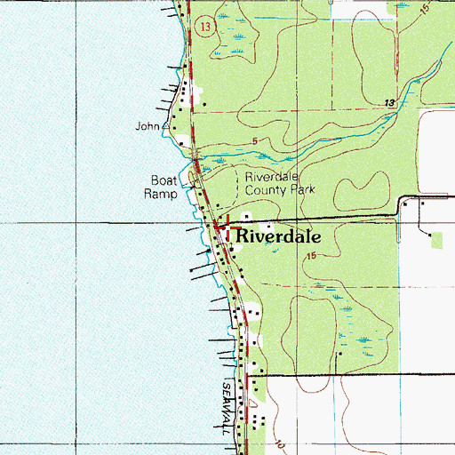 Topographic Map of Riverdale, FL