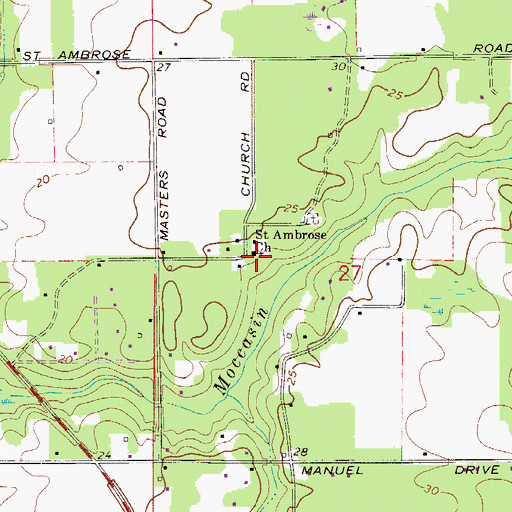 Topographic Map of Saint Ambrose Church, FL