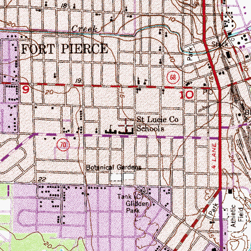 Topographic Map of Saint Lucie County Schools, FL