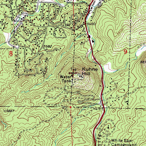 Topographic Map of Kuhne Hill, AZ