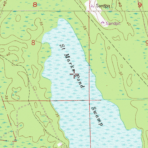 Topographic Map of Saint Marks Pond Swamp, FL